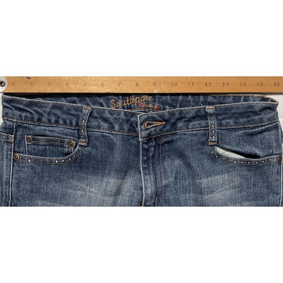 Y2K Southpole Jeans Women’s Size 11 Medium Wash Low Rise Denim SPJ Embroidered - Picture 12 of 12